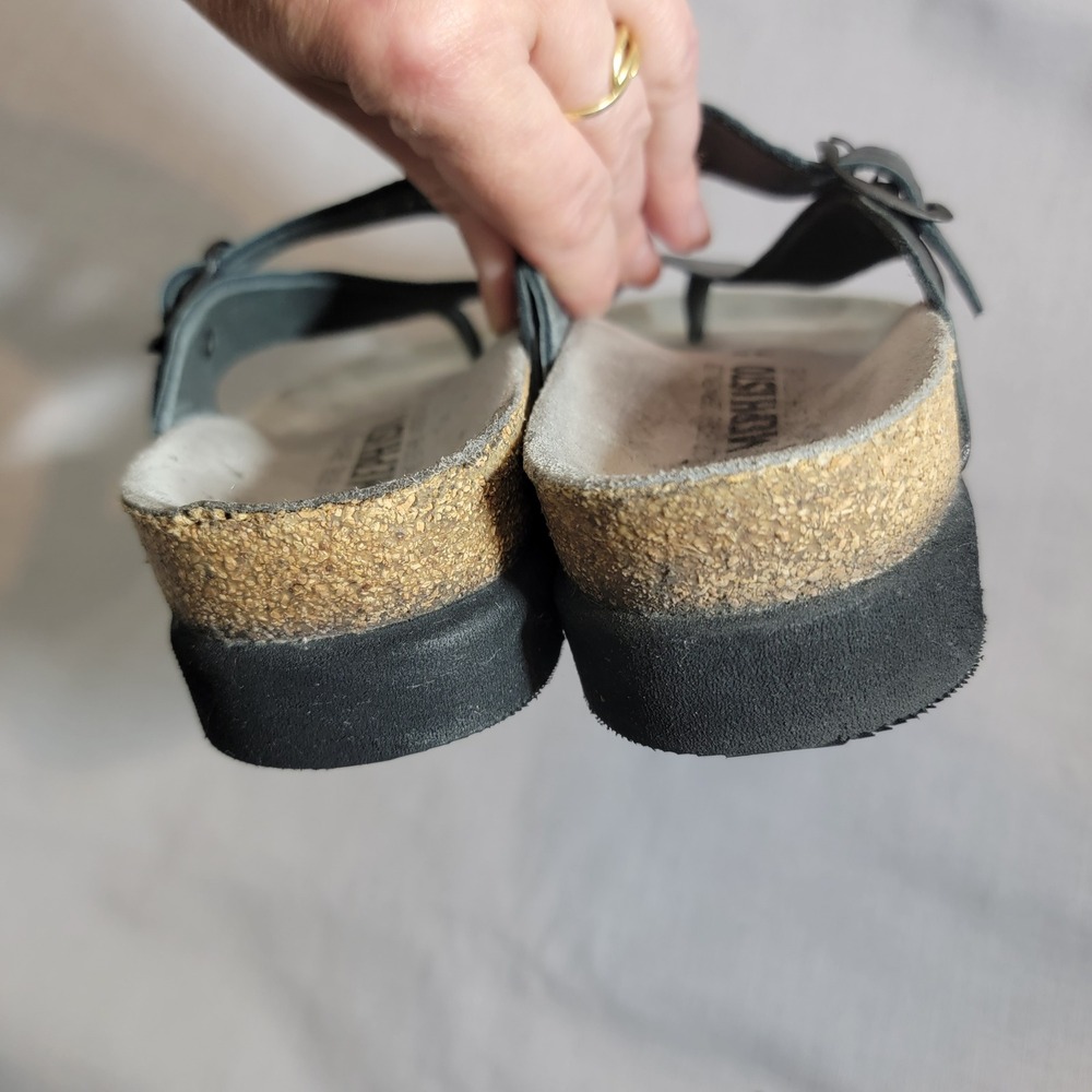 Mephisto Helen Metallic Silver Leather Cork Footbed Sandals EU 35 US 5 France - Picture 12 of 15
